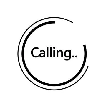 Phone call interface with simple circle on a white background. Stock Illustration