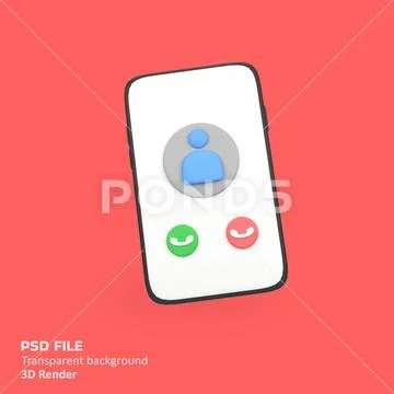 Phone call isolated 3d render icon illustration PSD Template