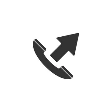 Phone call outgoing icon flat Stock Illustration