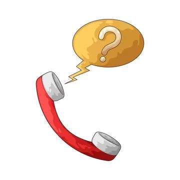 Phone call with question bubble illustration Stock Illustration