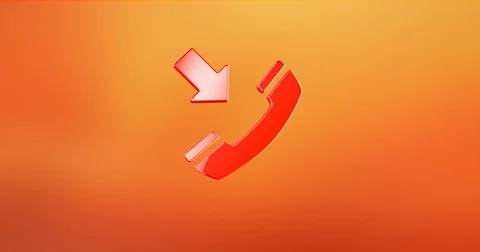 Phone Call Red 3d Icon Video stock 69783854