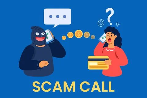 Phone Call Scam Trick Illustrazione stock