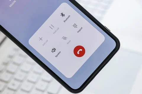 Phone call screen Stock Photos