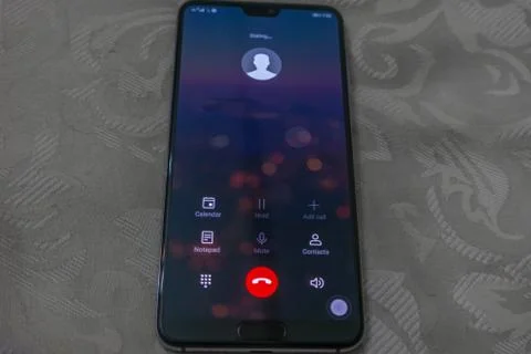 Phone call on a smart android device Stock Photos