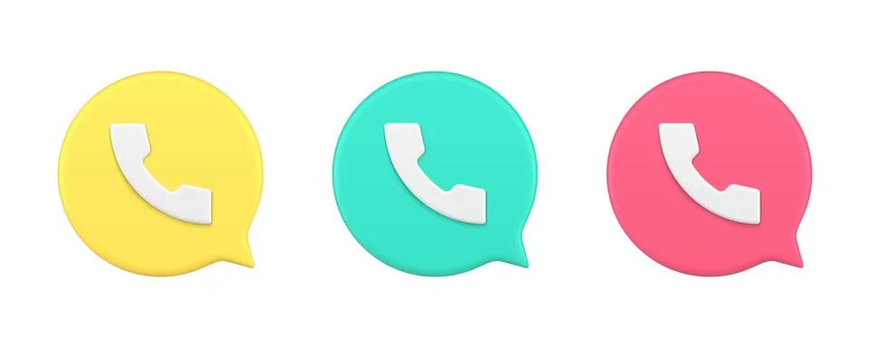 Phone call speech bubble quick tips web communication application 3d icon s.. Stock Illustration