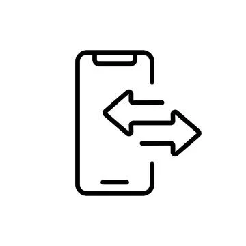Phone call sync icon. Mobile phone data transfer symbol. Device data exchan.. Stock Illustration