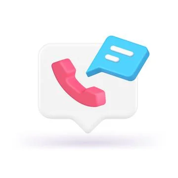 Phone call telephone chat helpdesk assistance quick tips application 3d icon  Stock Illustration