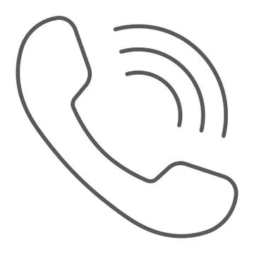 Phone Call thin line icon, communication Stock Illustration