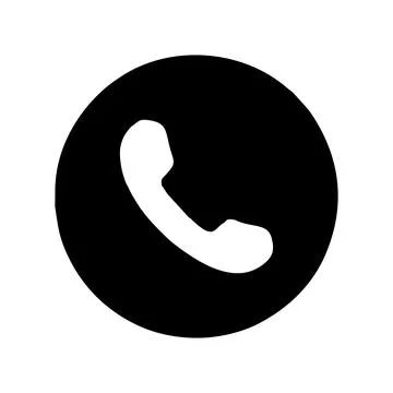 Phone call vector icon. Style is one color flat round symbol Stock Illustration