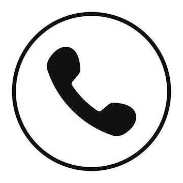 Phone calling icon flat round button isolated vector Stock Illustration