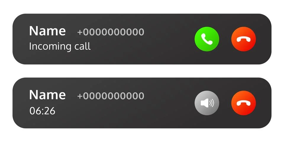 Phone calling screen user interface button icons vector Stock Illustration