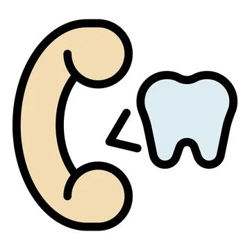 Phone calling tooth icon representing dental clinic appointment scheduling Stock Illustration
