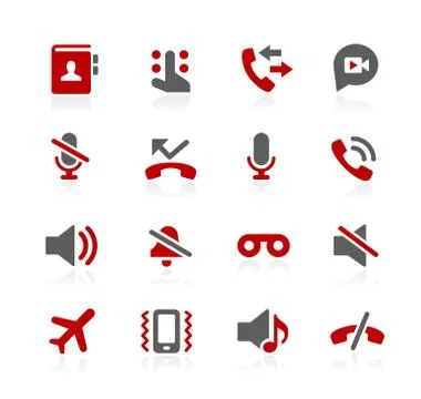 Phone Calls Interface Icons - Redico Series Stock Illustration