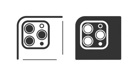 Phone camera icon.  Lens frame smartphone symbol. Sign flash pnone vector fla Illustrazione stock