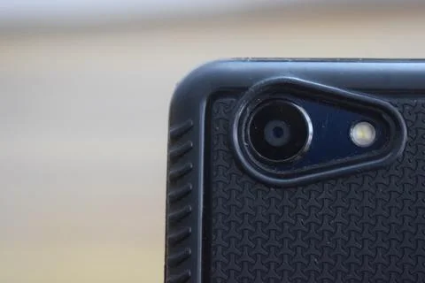 Phone camera lense and camera flash light Stock Photos