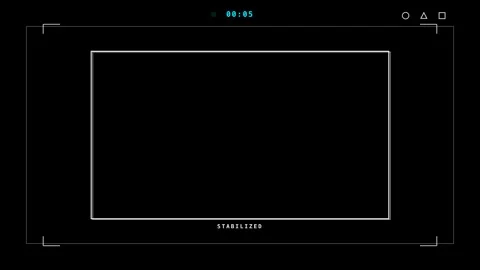 Phone Camera Stabilizer Crop Box Overlay On Black Background Stock Footage 342718984
