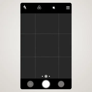 Phone camera viewfinder, screen interface view template video cam. Smartphone Stock Illustration