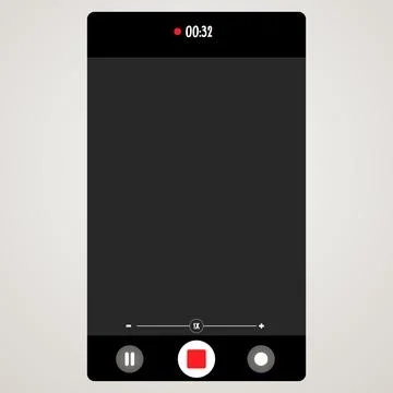 Phone camera viewfinder, screen interface view template video cam. Smartphone Stock Illustration