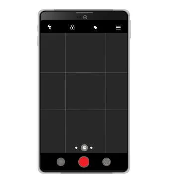 Phone camera viewfinder, screen interface view template video cam. Smartphone Stock Illustration