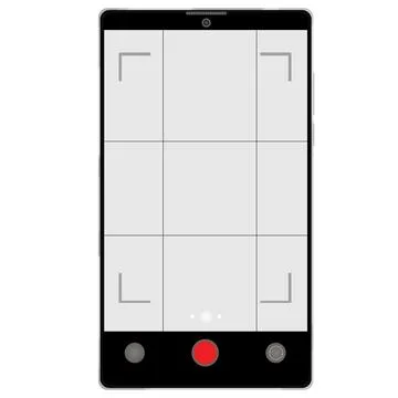 Phone camera viewfinder, screen interface view template video cam. Smartphone Stock Illustration