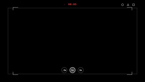 Phone Camera Zoom Stop Selector Overlay On Black Background Stock Footage 342718826
