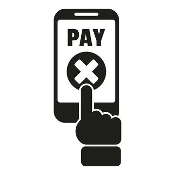 Phone cancel pay icon flat vector. Card error Illustrazione stock