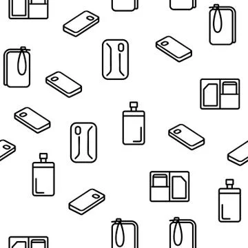 Phone Case Accessory Vector Seamless Pattern Illustrazione stock