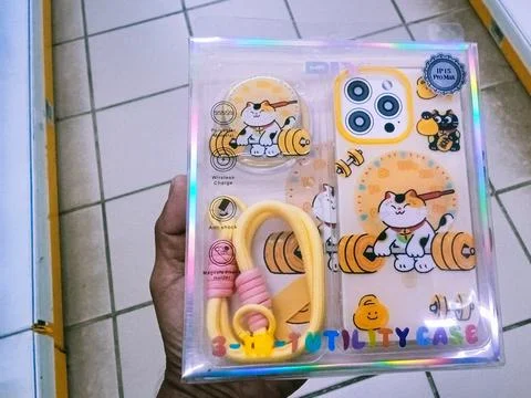 Phone case with cat pattern for iPhone Stock Photos