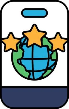 A phone case with a globe and three stars on it 스톡 일러스트