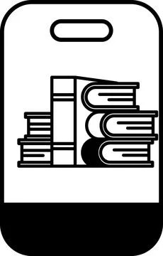 A phone case with a stack of books on it Stock Illustration