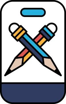 A phone case with two pencils on it Stock Illustration