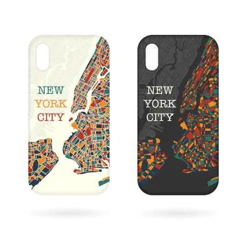 Phone cases NY map Stock Illustration