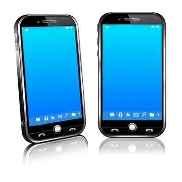 Phone Cell Smart Mobile 3D and 2D Stock Illustration