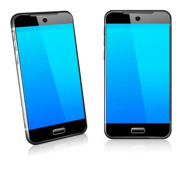 Phone Cell Smart Mobile 3D and 2D Stock Illustration