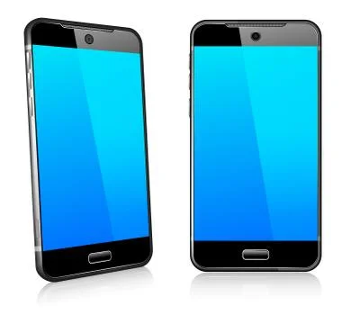 Phone Cell Smart Mobile 3D and 2D Stock Illustration