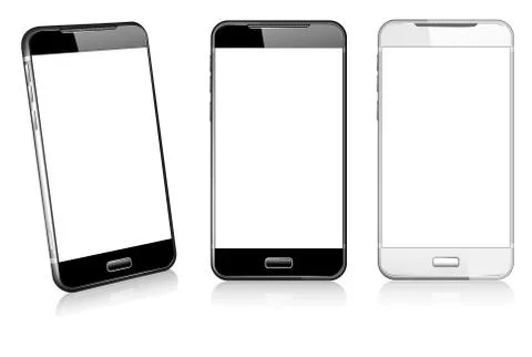 Phone Cell Smart Mobile 3D and 2D Stock Illustration