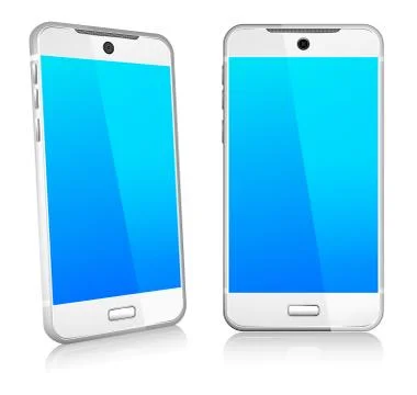 Phone Cell Smart Mobile 3D and 2D Stock Illustration