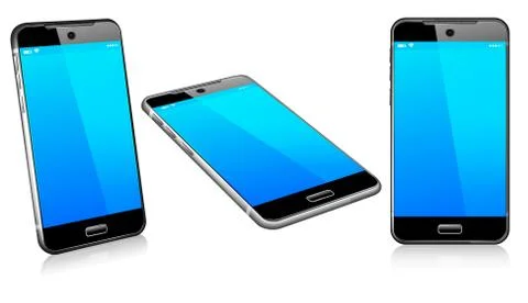 Phone Cell Smart Mobile 3D and 2D Stock Illustration