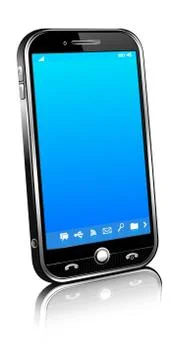 Phone Cell Smart Mobile Black 3D Stock Illustration