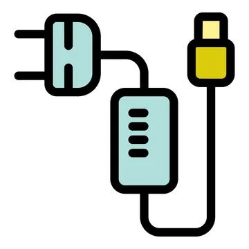 Phone charger connecting to power source with usb cable Stock Illustration