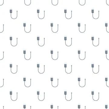 Phone charger usb cable power adapter pattern Stock Illustration