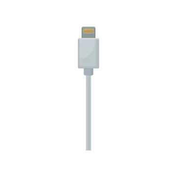 Phone charging and data connector with white cable. USB universal serial bus Stock Illustration