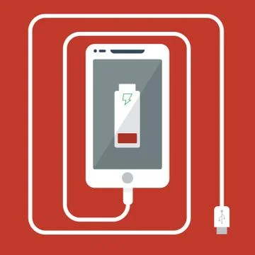 Phone Charging Icon Stock Illustration