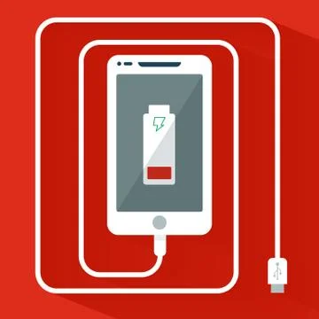 Phone Charging Icon Stock Illustration
