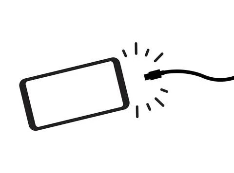 Phone Charging icon with a plug. Connection and Disconnection vector illust.. Stock Illustration