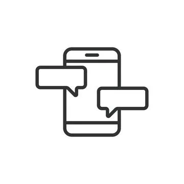 Phone charting, icon in line design. Phone, chart, analytics, statistics, graph Stock-Illustration