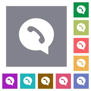 Phone in chat bubble solid square flat icons イラスト素材
