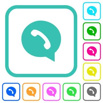 Phone in chat bubble solid vivid colored flat icons 스톡 일러스트