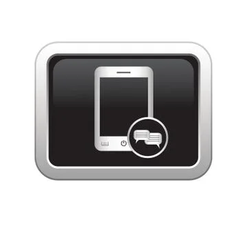 Phone chat icon black Illustrazione stock