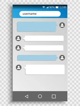 Phone chat interface. Sms messages. Screen of smartphone. for your design Stock Illustration